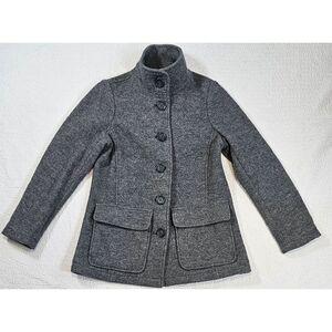 L.L. Bean Button Up Lighweight Gray Wool Jacket